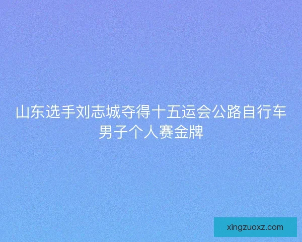 山东选手刘志城夺得十五运会公路自行车男子个人赛金牌