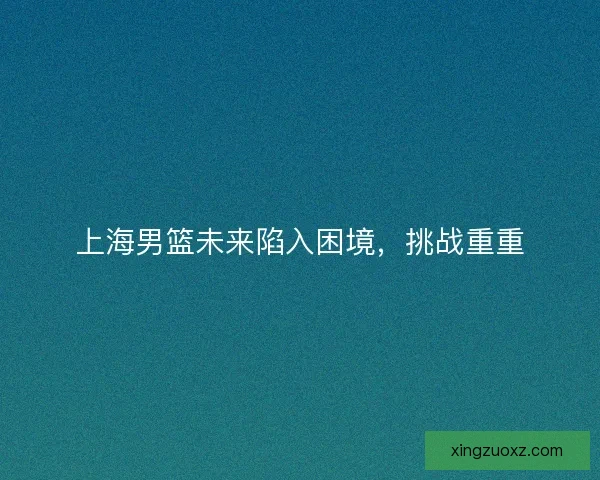 上海男篮未来陷入困境，挑战重重